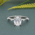 Knife edge Oval Cut Moissanite Diamond Engagement Ring - JBR Jeweler