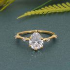 Knife edge Pear Cut Moissanite Diamond Engagement Ring - JBR Jeweler