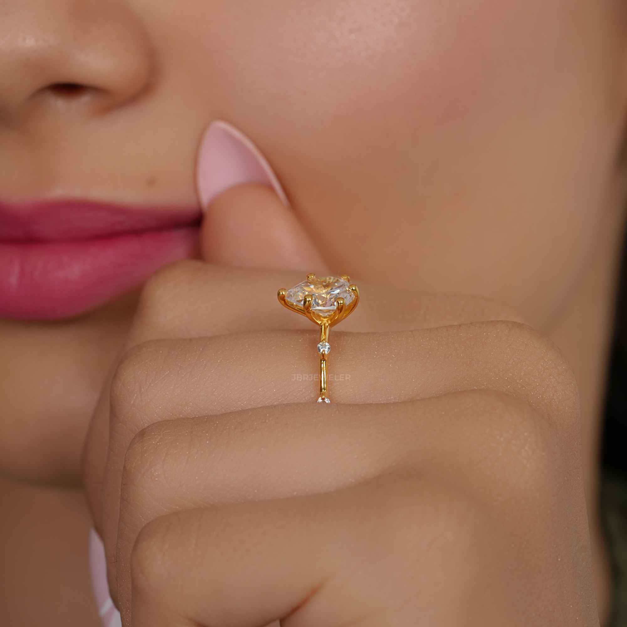 Knife edge Pear Cut Lab Grown Diamond Engagement Ring - JBR Jeweler