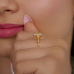 Knife edge Pear Cut Moissanite Diamond Engagement Ring - JBR Jeweler
