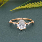 Knife edge Pear Cut Moissanite Diamond Engagement Ring - JBR Jeweler