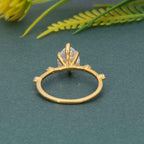 Knife edge Pear Cut Moissanite Diamond Engagement Ring - JBR Jeweler