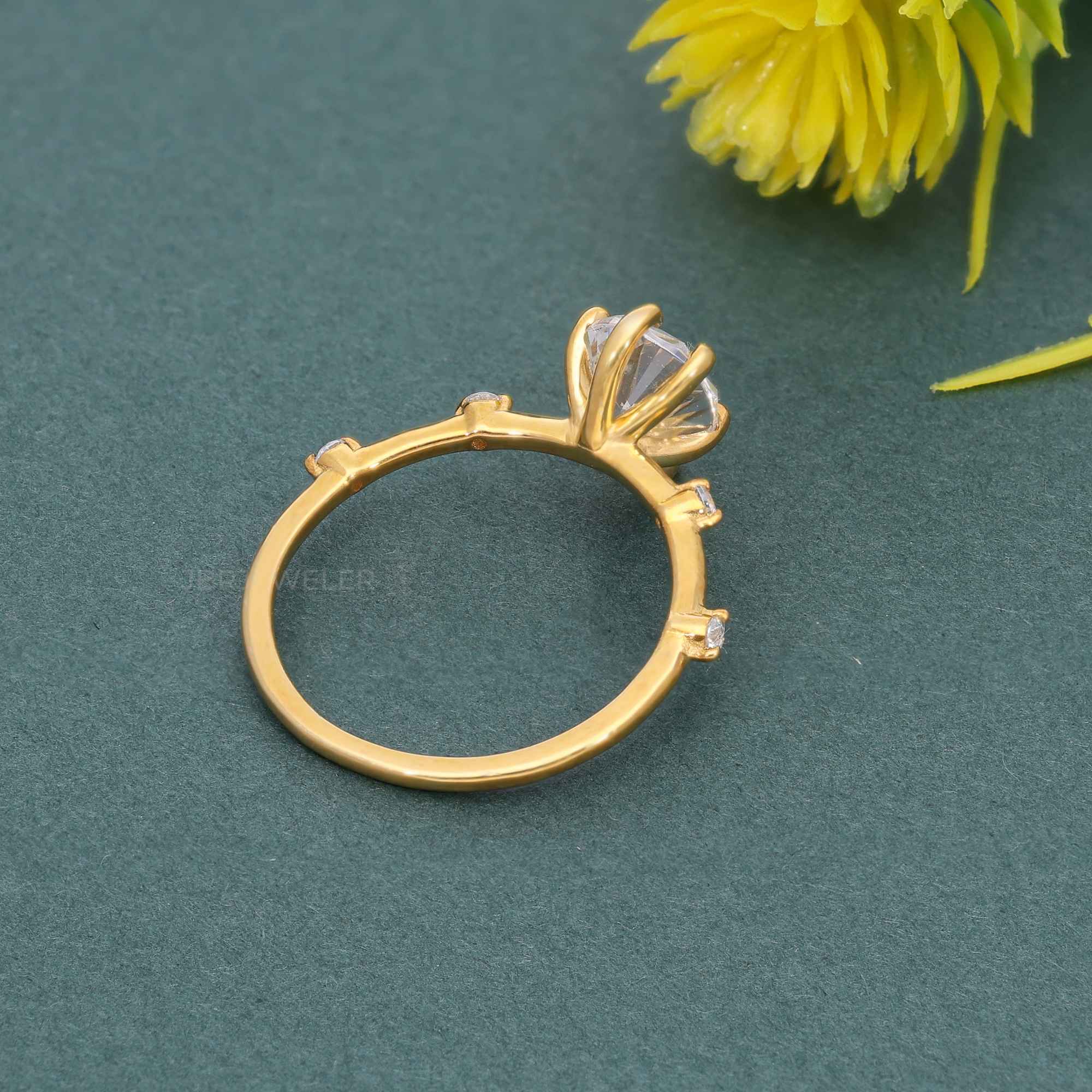 Knife edge Pear Cut Lab Grown Diamond Engagement Ring - JBR Jeweler