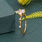 Knife edge Pear Cut Moissanite Diamond Engagement Ring - JBR Jeweler