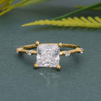 Knife edge Princess Cut Moissanite Diamond Engagement Ring - JBR Jeweler