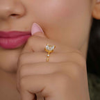 Knife edge Princess Cut Moissanite Diamond Engagement Ring - JBR Jeweler