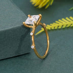 Knife edge Princess Cut Moissanite Diamond Engagement Ring - JBR Jeweler