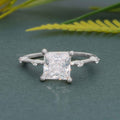 Knife edge Princess Cut Moissanite Diamond Engagement Ring - JBR Jeweler