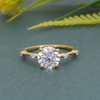 Knife edge Round Cut Moissanite Diamond Engagement Ring - JBR Jeweler