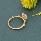 Knife edge Round Cut Moissanite Diamond Engagement Ring - JBR Jeweler