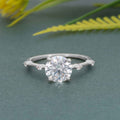 Knife edge Round Cut Moissanite Diamond Engagement Ring - JBR Jeweler