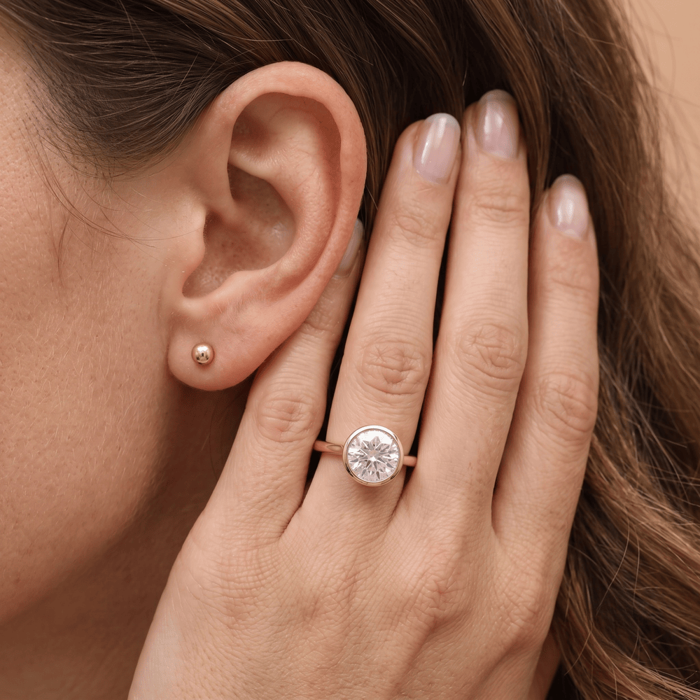Eco-conscious lab diamond ring lifestyle shot