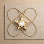 Lab Diamond Star Pendant Necklace in 14K Gold Celestial Jewelry