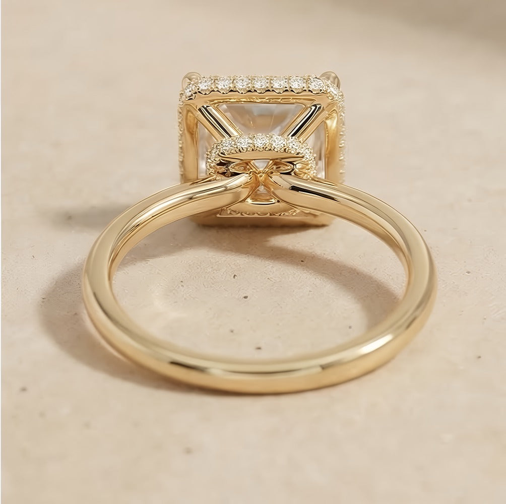 Lab grown diamond bridal jewelry ring top view
