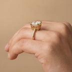 Princess cut art deco solitaire ring side profile