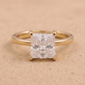 Princess cut art deco engagement ring front view