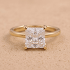 Princess cut art deco engagement ring front view