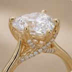Hidden halo heart diamond close-up sparkle shot