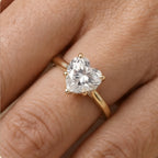 Bride gift heart cut diamond ring macro shot