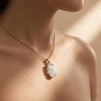 Lab Grown Oval Diamond Pendant Necklace Solitaire