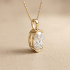 Lab Grown Oval Diamond Pendant Necklace Solitaire