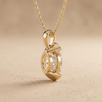 Lab Grown Oval Diamond Pendant Necklace Solitaire