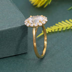 Lotus Halo Oval Lab Grown Diamond Engagement Ring - JBR Jeweler