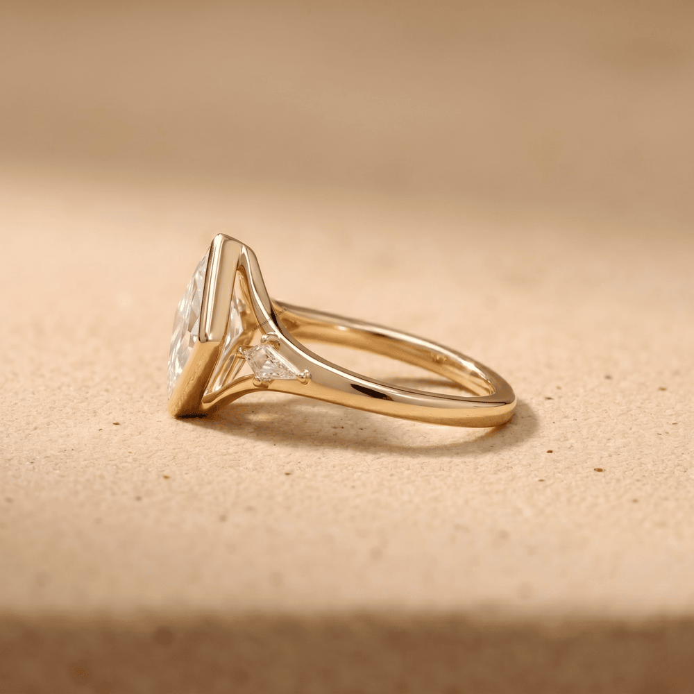 Lozenge diamond engagement ring

