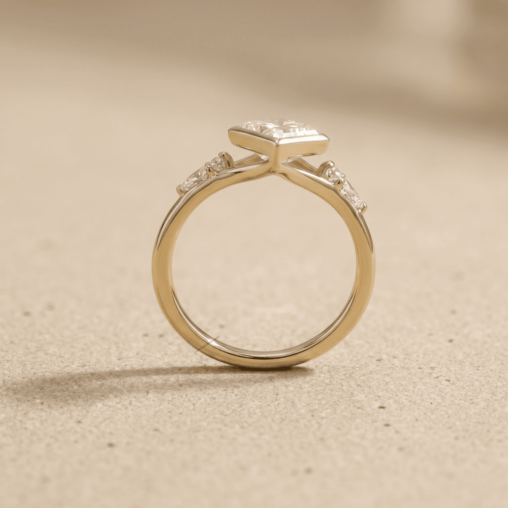 Lozenge diamond engagement ring

