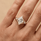 Unique lozenge cut diamond ring
