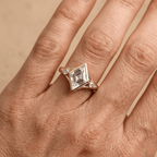 Three stone bezel diamond ring