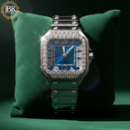 Luxury stainless steel iced watch for men with fully embellished bezel