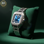 Luxury stainless steel iced watch for men with fully embellished bezel