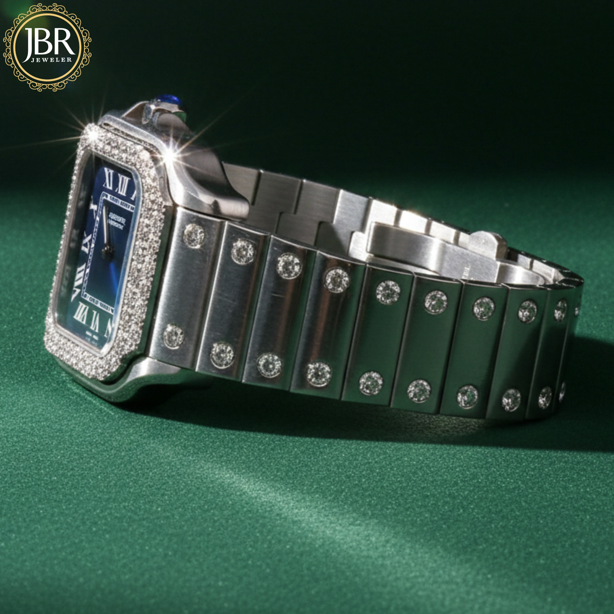 Luxury Men's Stainless Steel Iced Out Bezel Iced Watch
