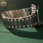 Luxury stainless steel iced watch for men with fully embellished bezel