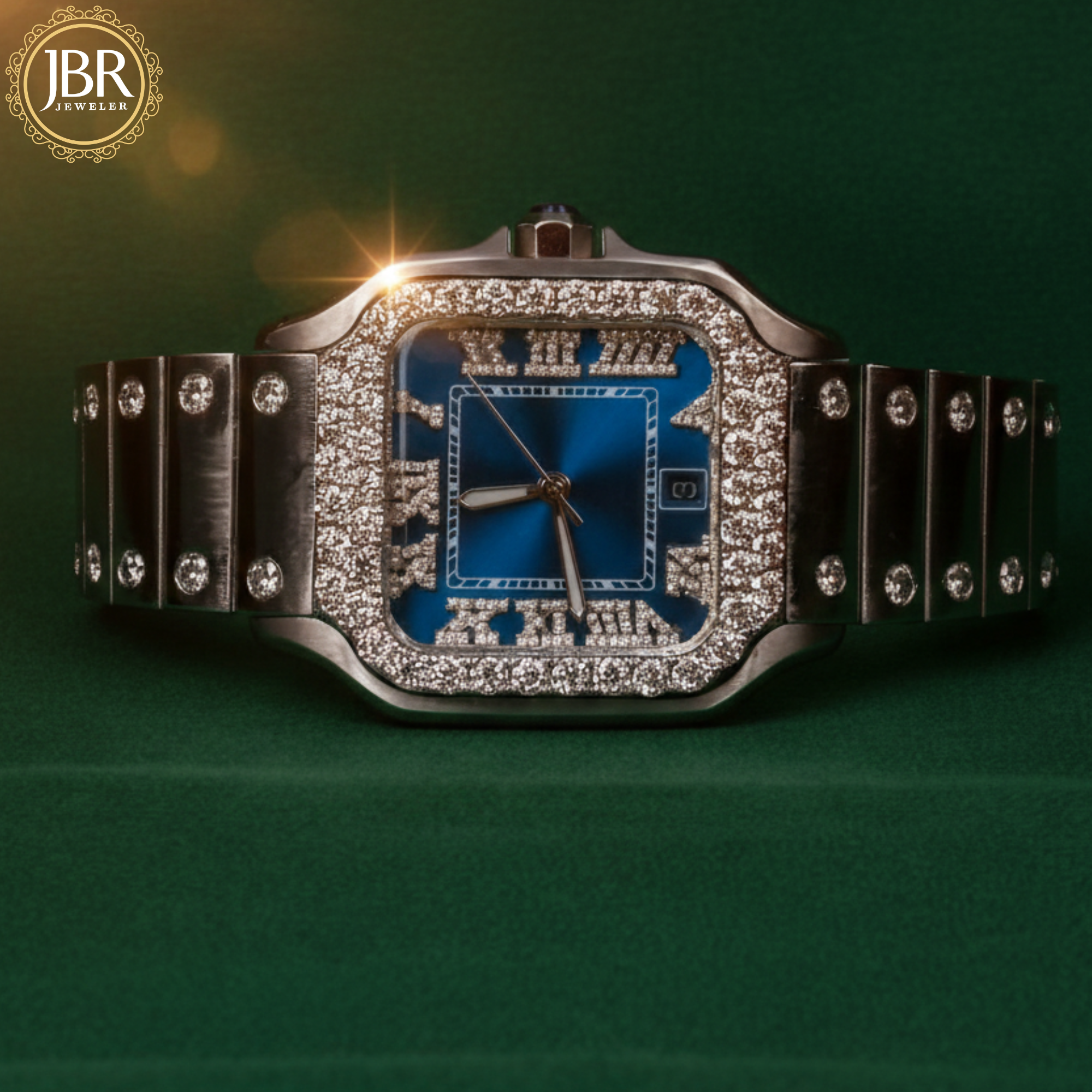 Luxury Men's Stainless Steel Iced Out Bezel Iced Watch