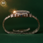 Luxury stainless steel iced watch for men with fully embellished bezel