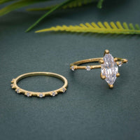 Marquise Cut Lab Grown Engagement Ring With Matching Bridal Ring Set