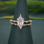 Marquise Cut Lab Grown Engagement Ring With Matching Bridal Ring Set - JBR Jeweler