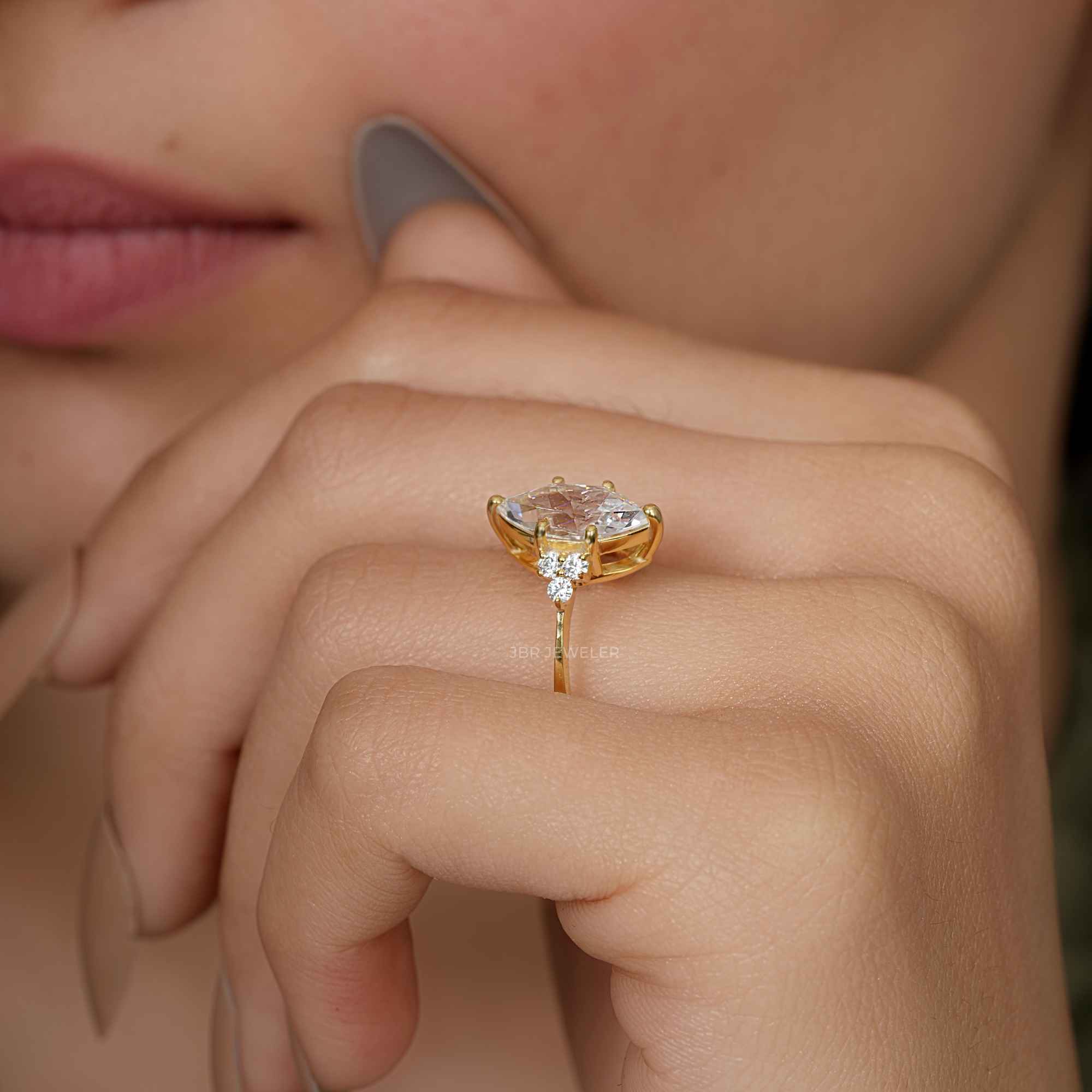 Muse Marquise Cut Moissanite Diamond Engagement Ring - JBR Jeweler