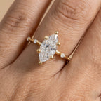 Modern marquise cut moissanite bridal jewelry