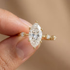 Sparkling marquise moissanite promise ring for her