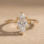 Dainty marquise moissanite engagement ring for her
