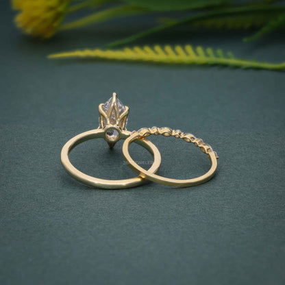 Ensembles de bagues de mariage en diamant Moissanite et Solitaire taille Marquise