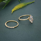 Marquise Cut Solitaire Moissanite Diamond Wedding Bridal Ring Sets - JBR Jeweler