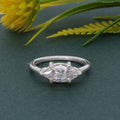Curved EW Marquise Cut Moissanite Engagement Ring - JBR Jeweler