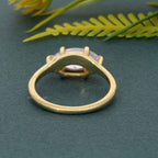 Curved EW Marquise Cut Moissanite Engagement Ring - JBR Jeweler