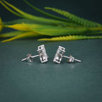 Floral Moissanite Diamond Studs, 14k Gold, Screw Backs, Cartilage - JBR Jeweler