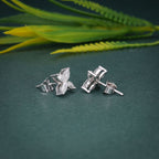 Floral Moissanite Diamond Studs, 14k Gold, Screw Backs, Cartilage - JBR Jeweler