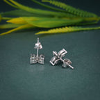 Floral Moissanite Diamond Studs, 14k Gold, Screw Backs, Cartilage - JBR Jeweler